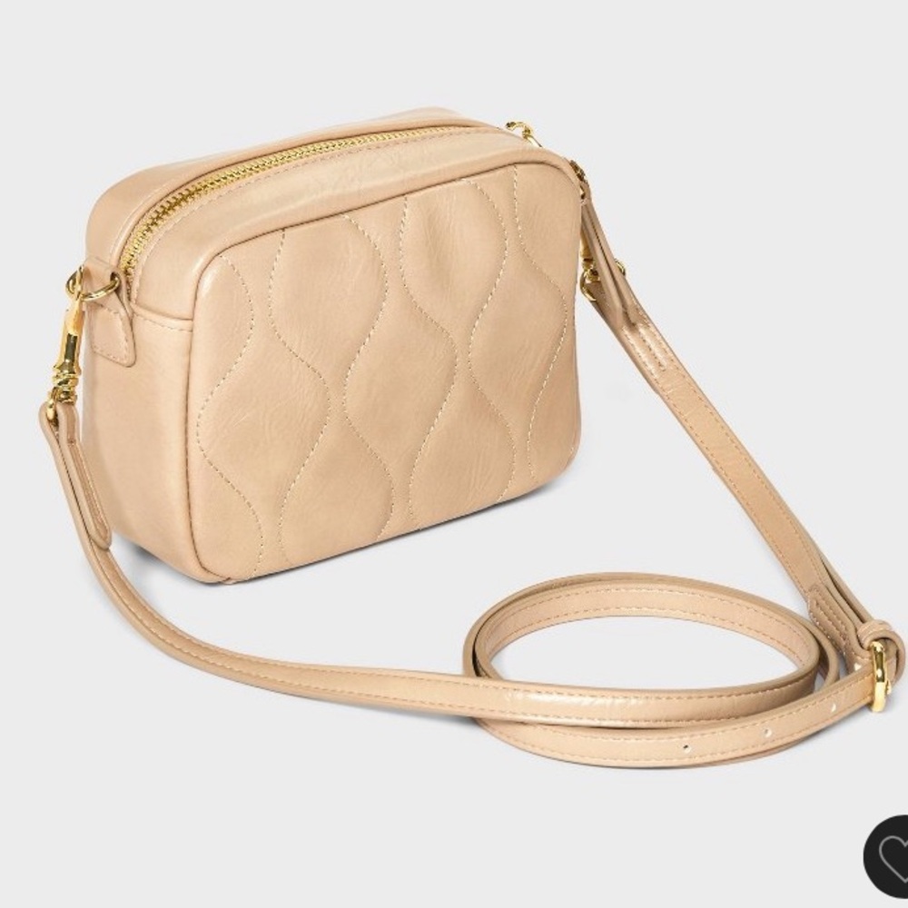 Mini Camera Crossbody Bag in Taupe